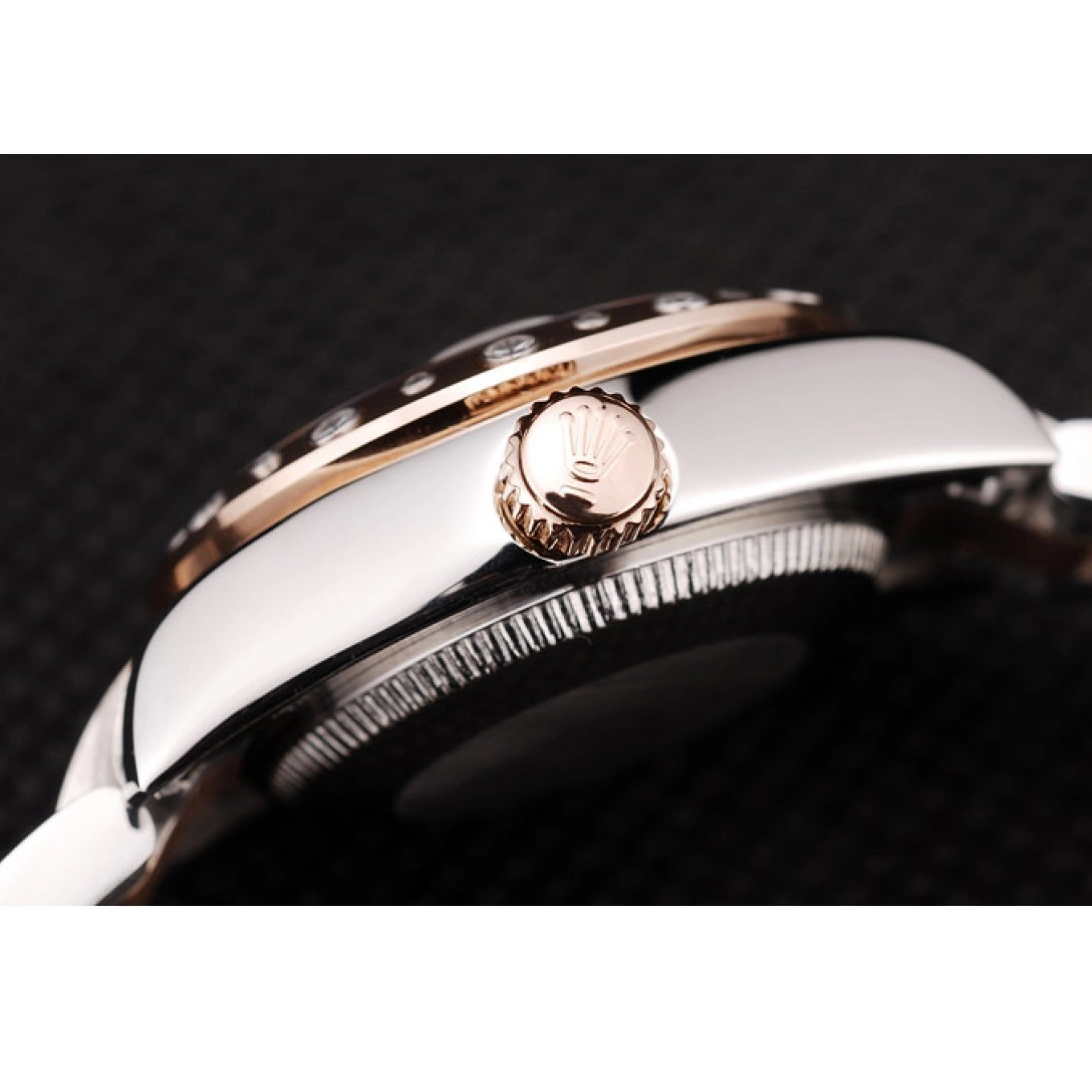 Aaa fake watches Case Brushed DateJust Diamond Plated Brown Stainless Dial Rolex Steel 0822
